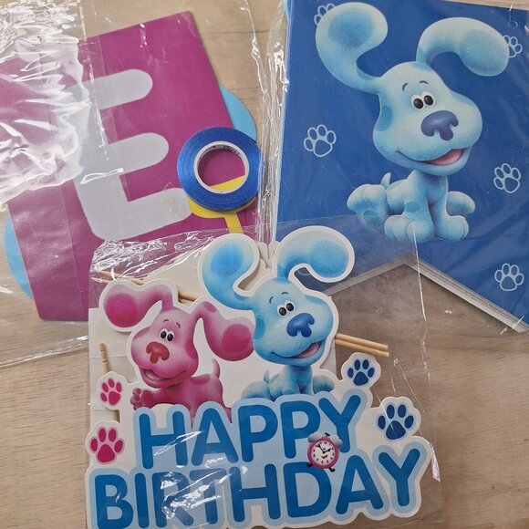Blues‎ Clues Birthday Party Supplies Kids Decorations Banner Cupcake Topper Dog - Picture 1 of 5